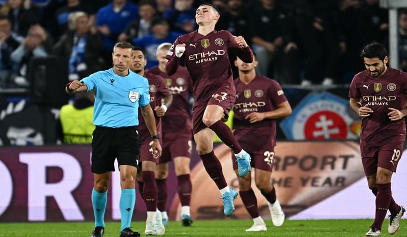 Slovan Bratislava vs Manchester City, Phil Foden Pimpin the Citizen Menang di Kandang Lawan