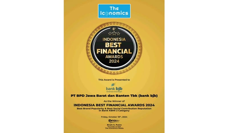 bank bjb Perkuat Posisi dengan Dua Penghargaan di Indonesia Best Financial Awards 2024